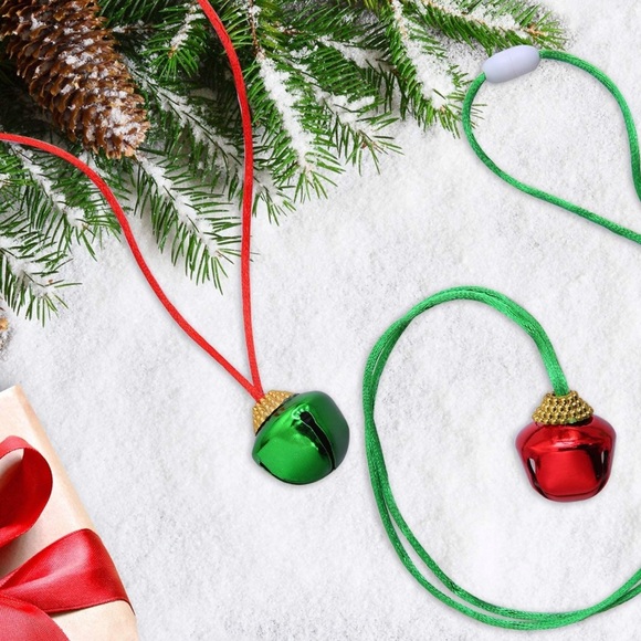 Red and Green Jingle Bell Necklace - Picture 1 of 6